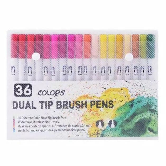 

(BISA COD) 36 Colors Brush Marker Pen Dual Tip Marker Pen Magicfly Brush Pen STOK TERBATAS Kode 227