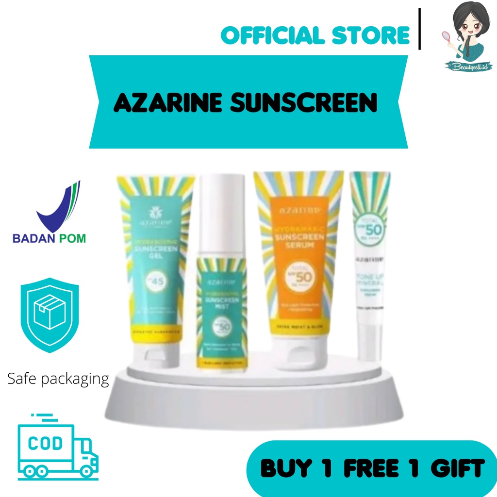 (FREE GIFT) READY STOK AZARINE HYDRASHOOTHE SUNSCREEN GEL SPF45+++ SUNBLOCK WAJAH