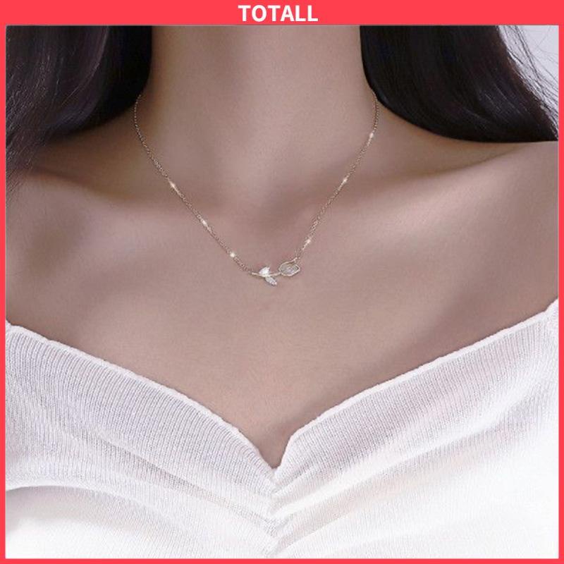 COD Kalung Choker Liontin Bunga Mawar Gaya Korea Untuk Wanita-Totall