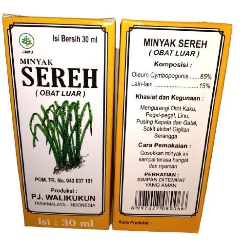 Minyak Sereh Aroma Terapi Minyak Gosok