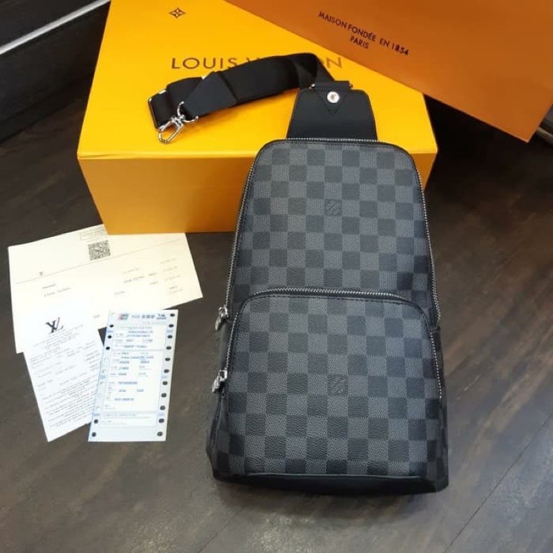 TAS LV AVENUE SLING BAG BLACK MIRROR QUALITY 1:1 ORIGINAL