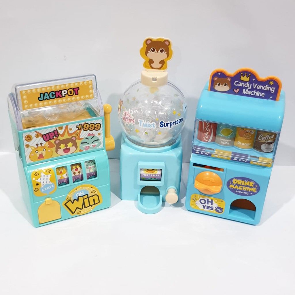 CR MB209 Mainan Anak Murah Mini Jackpot Swing / Candy Vending Machine Drink / Surprise Mini Roll-8