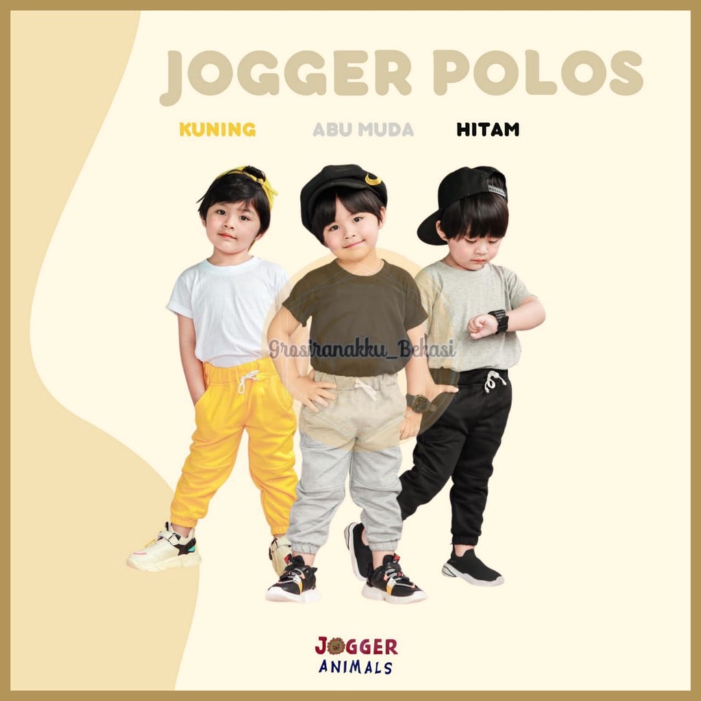 Celana Jogger Anak Polos Mix Warna Size 2-5 tahun