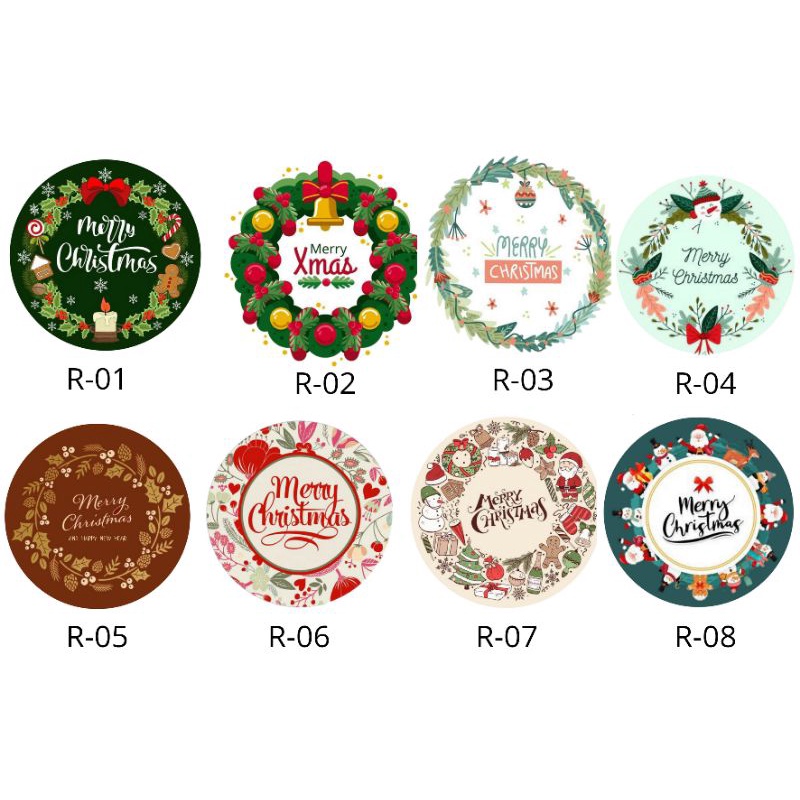 

Sticker Natal / Stiker Merry Christmas / Stiker bulat