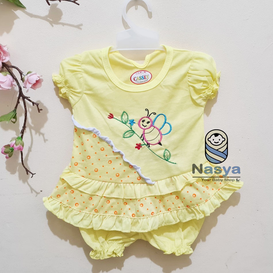 [N-076] Baju bayi Lengan Pendek / setelan baju bayi bermotif MURAH (3-6 bulan)