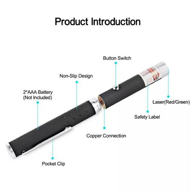 Laser Pointer 5 MW Daya Tinggi Biru 405Nm 530Nm 650Nm Biru LAZER