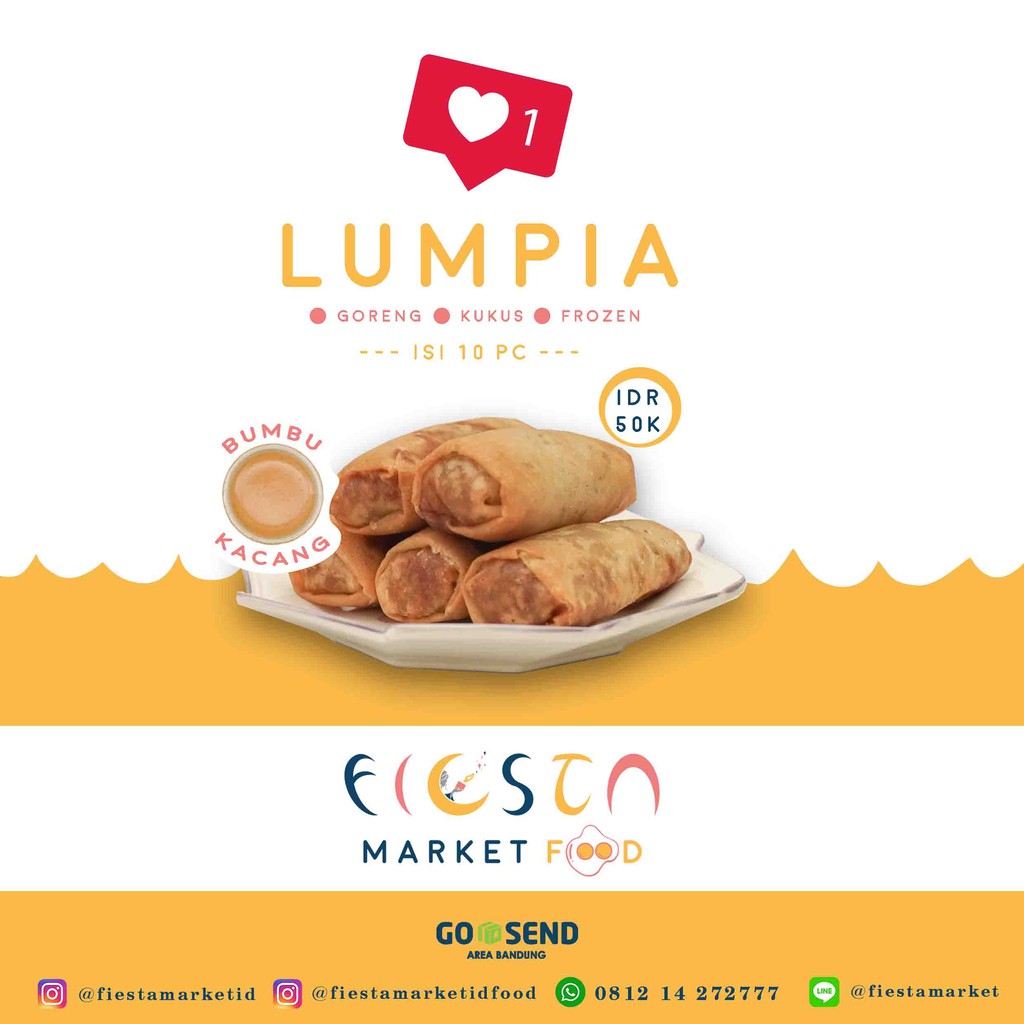 

[BISA GO SEND BANDUNG & JNE] ISI 10 PC LUMPIAH SAYUR GORENG BUMBU KACANG BEKU SUDAH DIGORENG