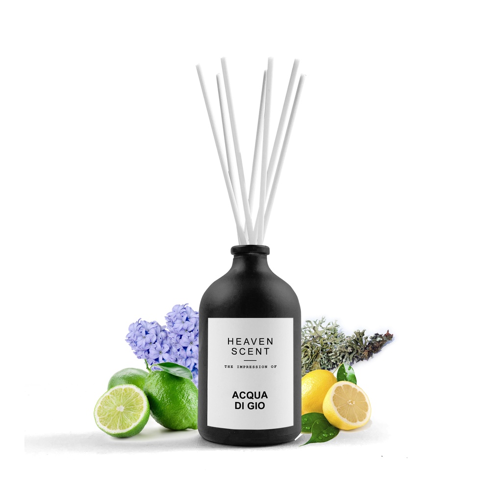 HEAVEN SCENT Luxury Reed Diffuser 100ml - Pengharum Ruangan Aromaterapi Inspired by Fragrances-Acqua Di Gio