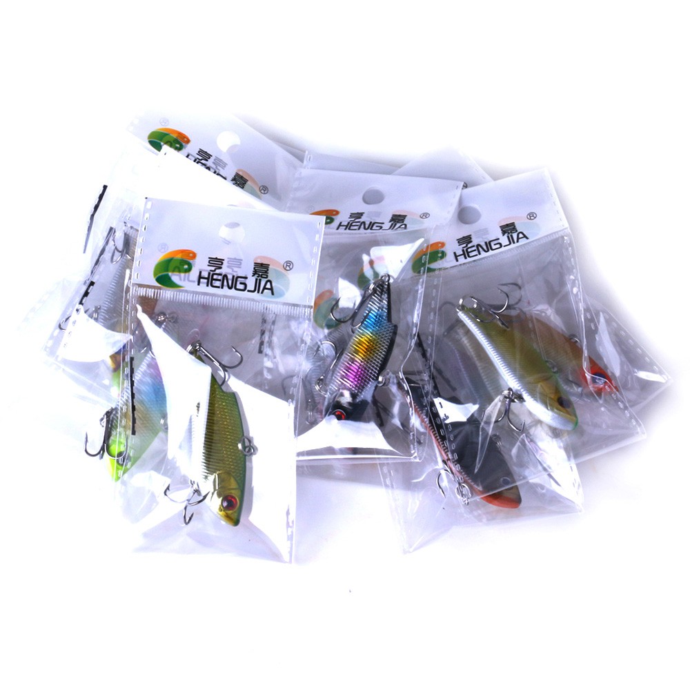 HENGJIA 1pcs 5.5cm/10g Umpan VIB pancing 3d lifelike eyes swimbait ikan fishing lure ikan hooks kait