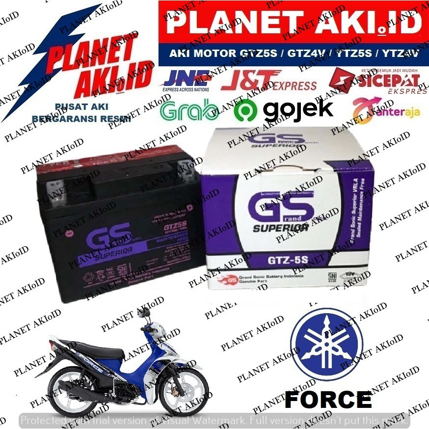 Aki Motor Yamaha Force GTZ5S Accu Kering MF