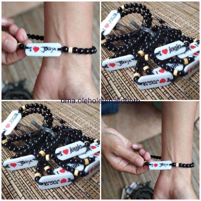 GELANG ETNIK JOGJA PUTIH MANIK-MANIK KAYU