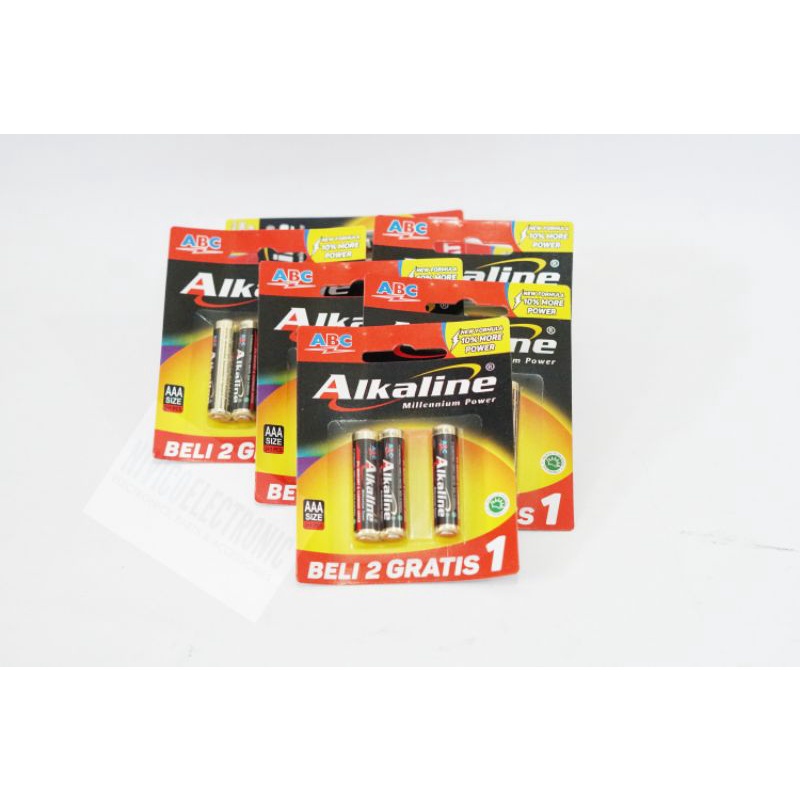 Baterai ABC alkaline AAA a3 beli 2 gratis 1