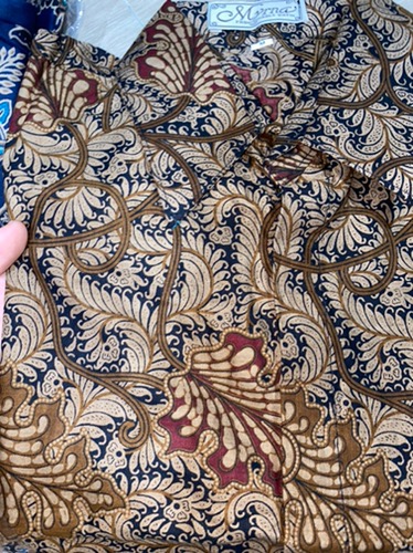 Batik Myrna - Kemeja Batik Lengan Pendek Baju Atasan Pria Daun Coklat