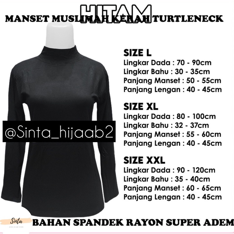 MANSET LENGAN PANJANG LEHER TURTLENECK || Dalaman baju || manset kaos || manset jumbo || inner baju 