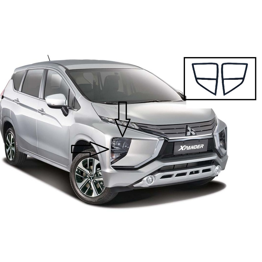 Garnish Lampu Depan Hitam Dop Mobil Xpander