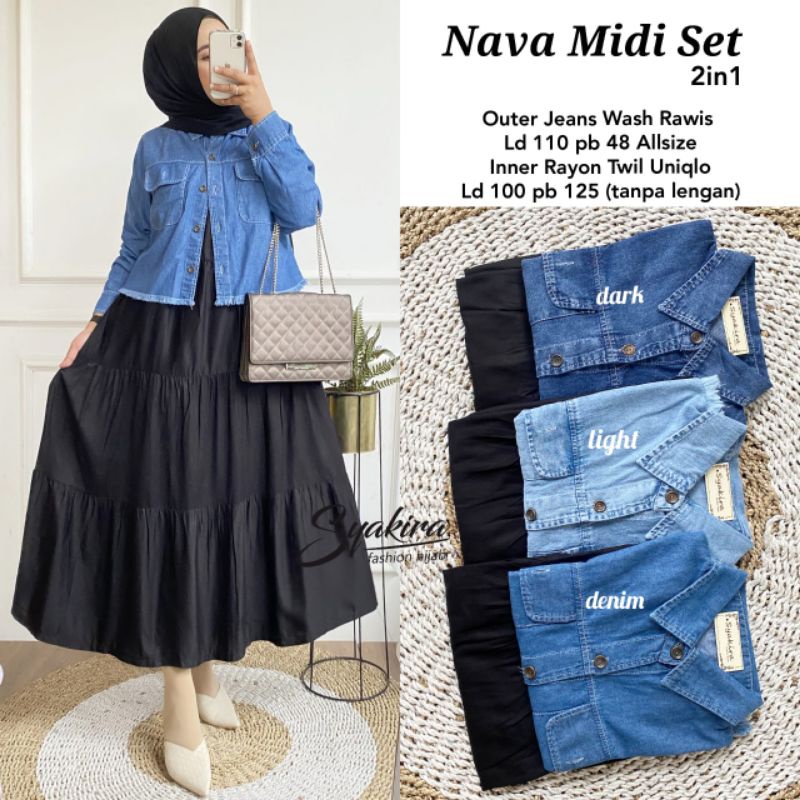 Nava midi set 2in1 ORI SYAKIRA
