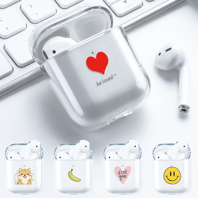 Case Cover Earphone Desain Kartun Hewan Senyum Untuk AirPods 1 / 2