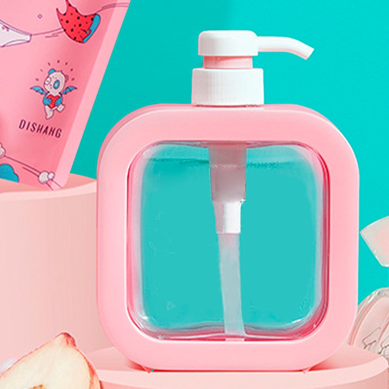 Botol Dispenser Kosong Hand Sanitizer Sampo Bentuk Kotak Bahan Plastik Kapasitas Besar 500ML Untuk Kamar Mandi