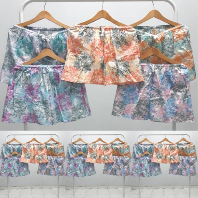Hotpants Celana tidur pendek motif bunga anggur material Hotpants Celana tidur pendek motif bunga anggur material