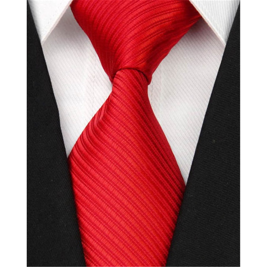 Lesta Langgeng - Dasi Formal Pria Kantor Warna Merah salur Terbaru bahan Polyster one size