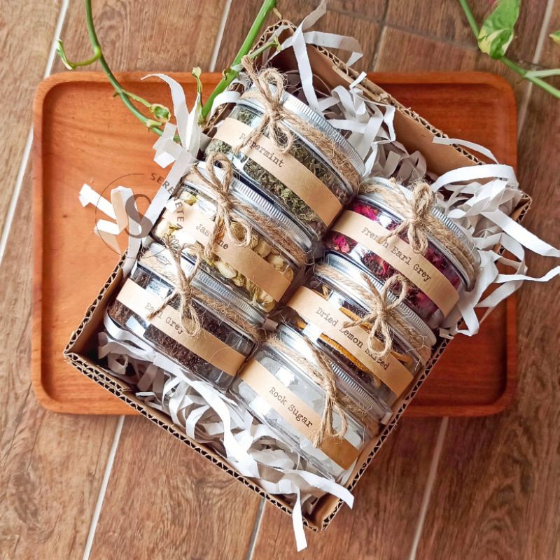 

Ariadne Tea Gift Set in Jar 6 Pcs untuk Kado Hadiah Bingkisan Hampers Ulang Tahun Wedding Souvenir