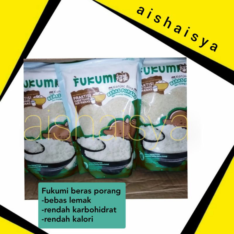 FUKUMI Pouch Beras Porang / Konjac Rice / Beras Shirataki 1Kg 1 Kg (Per Dus Isi 12 Pouch Harga Grosi