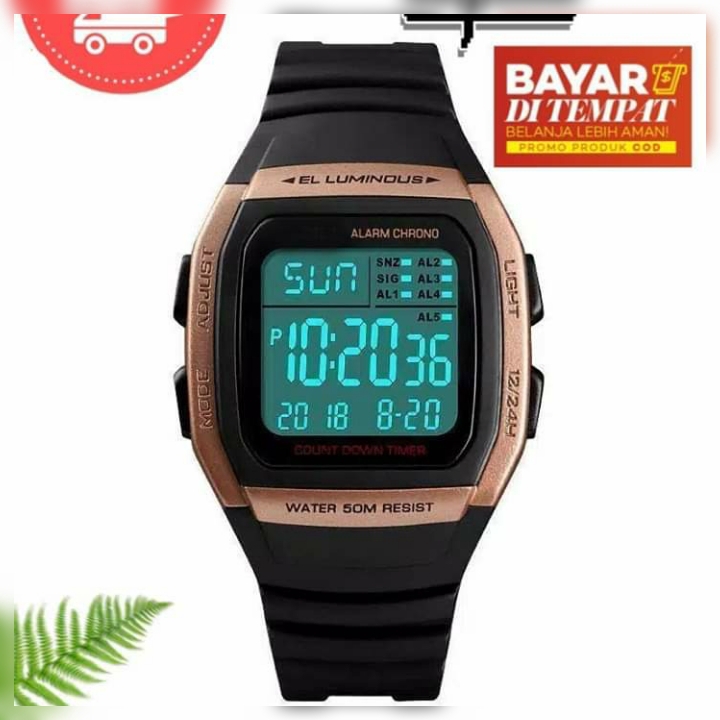 JAM TANGAN DIGITAL RUBBER CASUAL UNISEX Q***Q