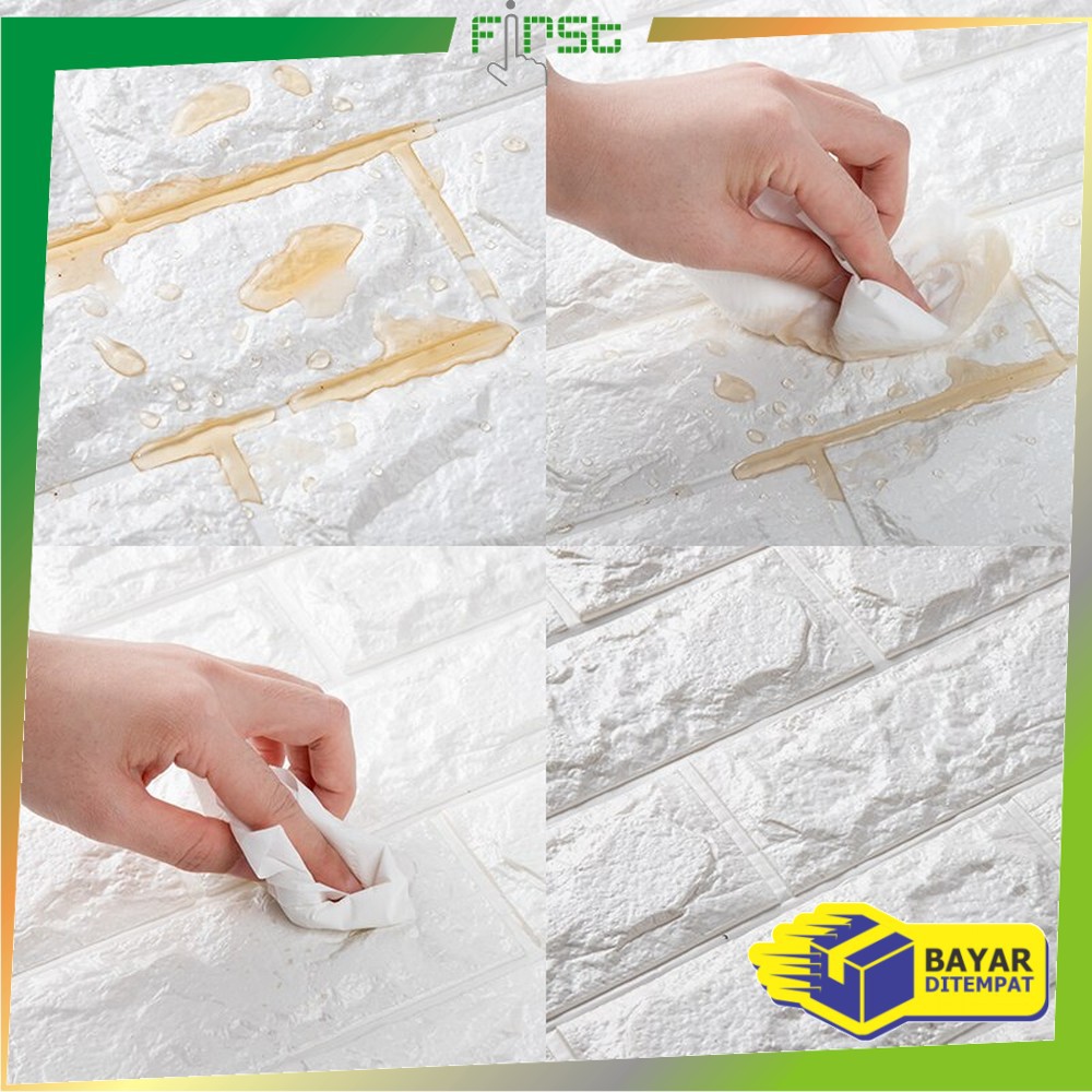 *COD* FH-C55-58 Wallpaper Dinding 3D Wall Sticker Foam Batu Bata Walpaper Dinding Murah WallSticker-2