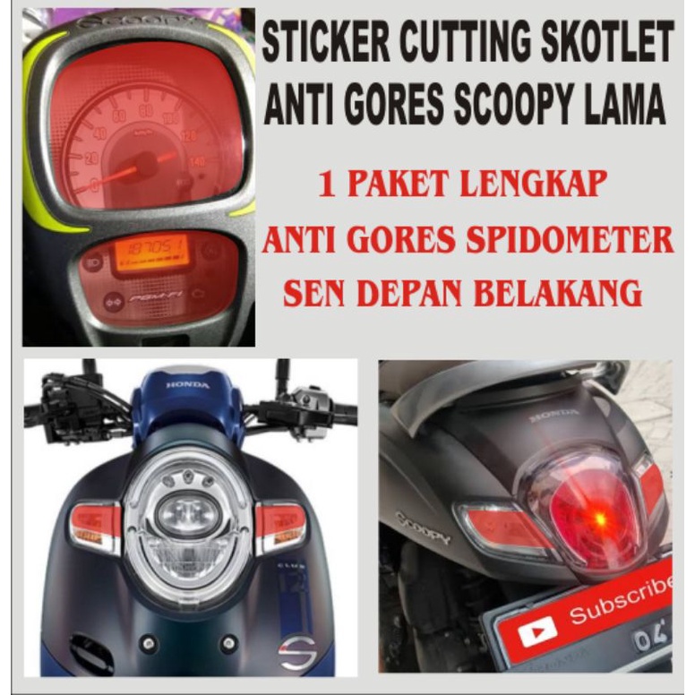 stiker cutting variasi skotlet transfaran spidometer dan sen motor scoopy lama