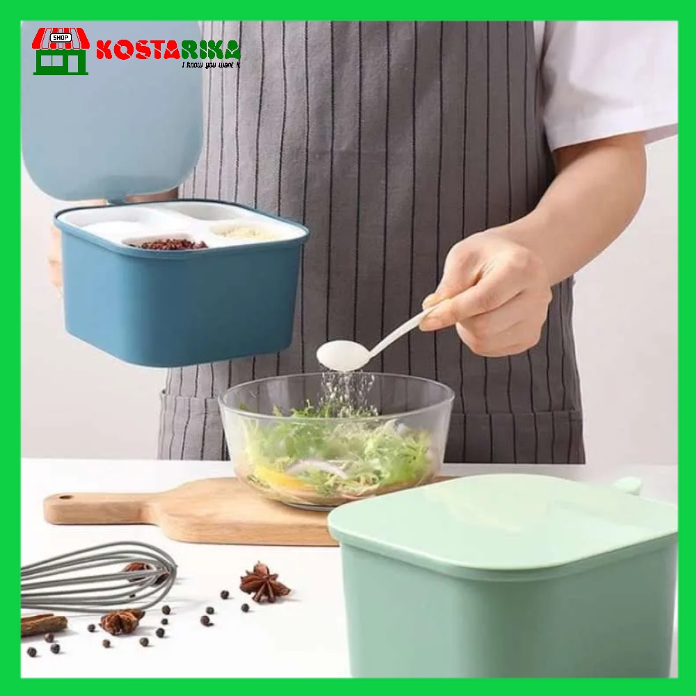 Tempat Bumbu Kotak Dapur 4in1 Seasoning Kitchen Cooking Ware