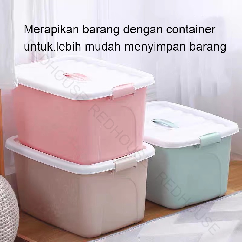 RED HOUSE Container Box Plastik Multifungsi Kontainer Serbaguna Kotak Penyimpan Volume Besar (Large)