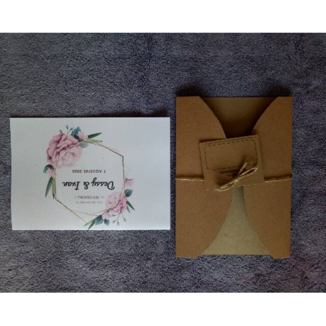 Undangan Rustic amplop simple tali rami free desain, cepat, tebal, minimalis, simple