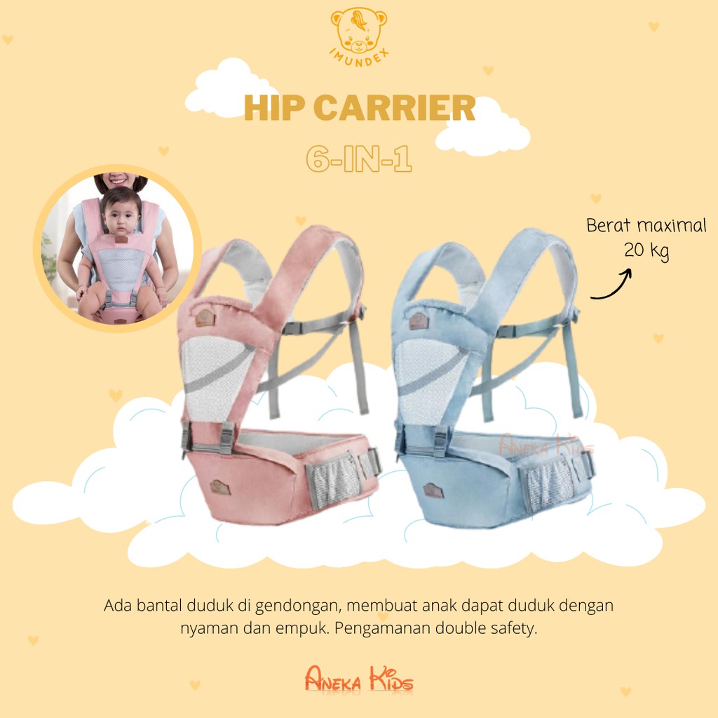 Imundex 6-in-1 hip carrier / gendongan bayi