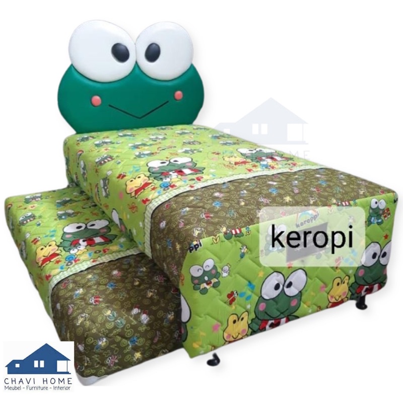 set springbed 2in1 sorong premier spring bed keropi kasur susun tempat tidur anak
