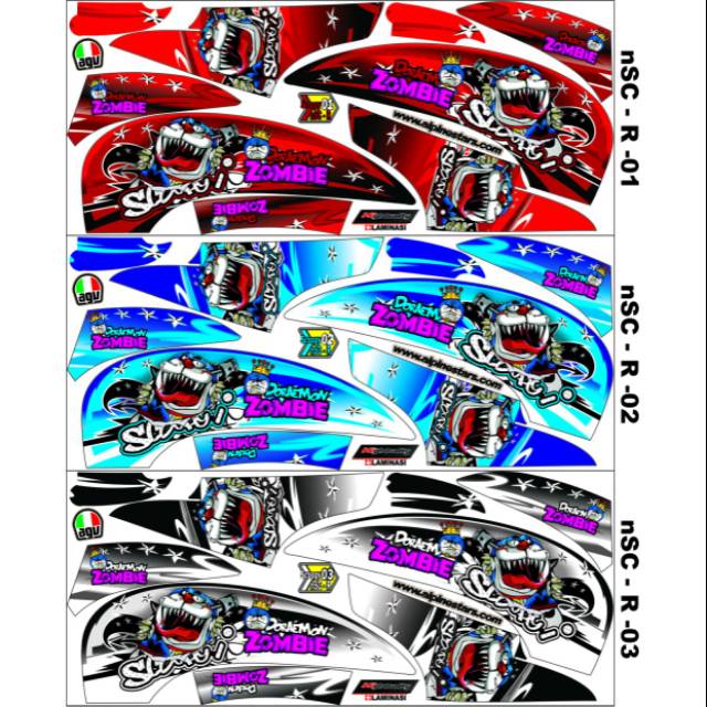 Striping Motor Scoopy 2013 2014 2015 2016 Fi / F1 Lama Variasi Honda Stiker Lis List Sticker