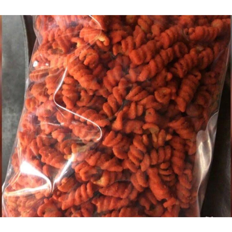 makaroni ulir 250gr pedas daun jeruk pedas balado termurah makaroni kriwil