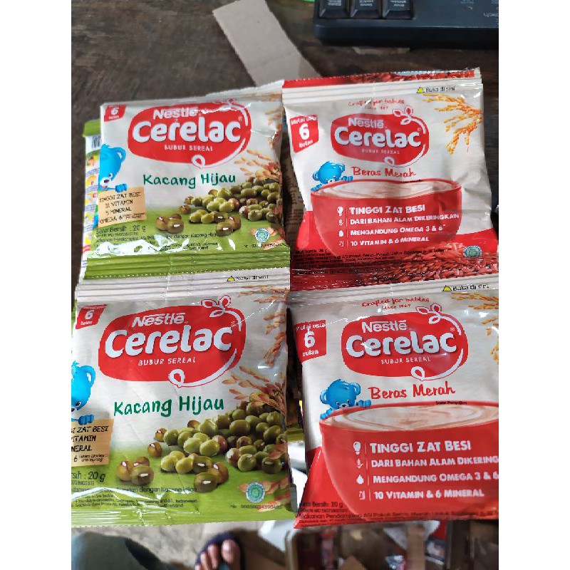 

cerelac beras merah /hijau untuk bayi 6 bulan
