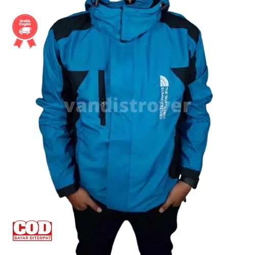 Jaket gunung /Jaket pendaki gunung pria / jaket murah / jaket outdoor TNF summit seriez-TURKIS - HITAM
