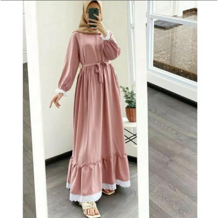 PROMOGAMIS SOGAN POLOS TERBARU //GAMIS RENDA BAWAH CANTIK /DRES PISSA MAXXI SYAR'I/GAMIS SOGAN TERMU