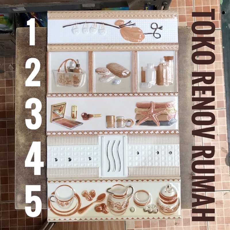 lis keramik 25cm/ list keramik dinding kamar mandi/ lis keramik dapur/ bonbon/ kuku macan/ list kera