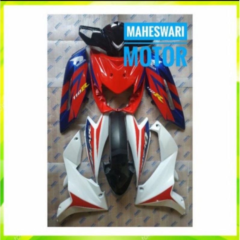 Full Cover Body Halus Honda Blade Lama 110 R 2008 2010 Biru Putih.