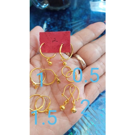 ACC aneka anting jarum/anting emas wanita/anting emas anak/emas LM 24karat 99.9% emas london 99.9%