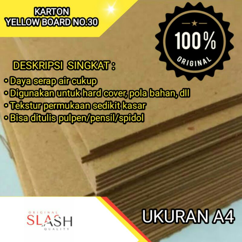 

READY STOCK KERTAS KARTON BOT / CARTON YELLOW HARD BOARD NO.30 UKURAN A4