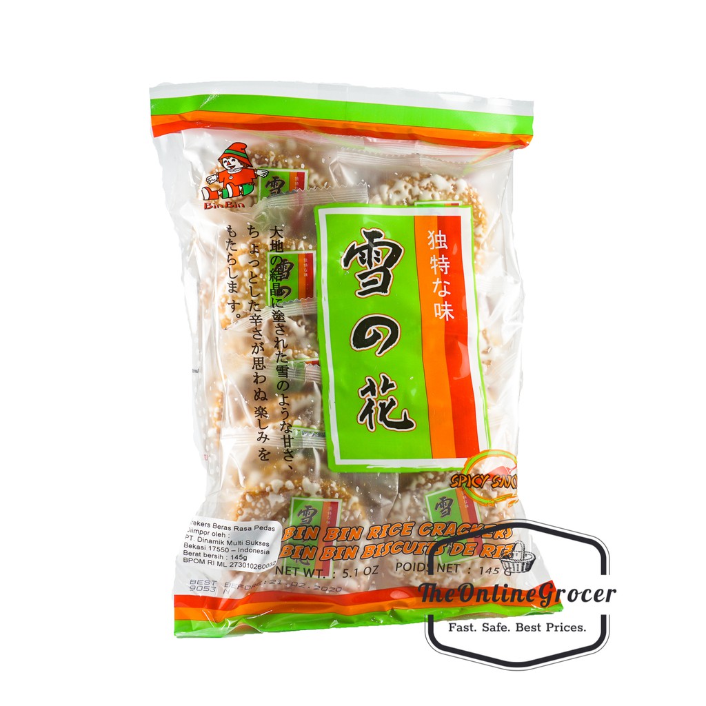 Bin Bin Rice Crackers Spicy Snow - Biskuit Beras Rasa Pedas 145gr