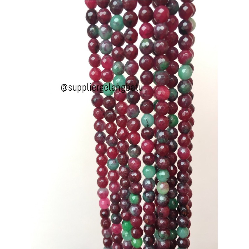 batu TANZANIA 6mm cutting bahan gelang kalung alam ruby merah glossy aksesoris pria wanita fashion