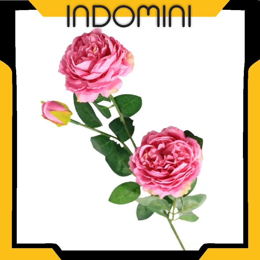 INDOMINI F002 Dekorasi Bunga Peony Artificial Tanaman Hias Decor Rumah Mawar Plastik Palsu