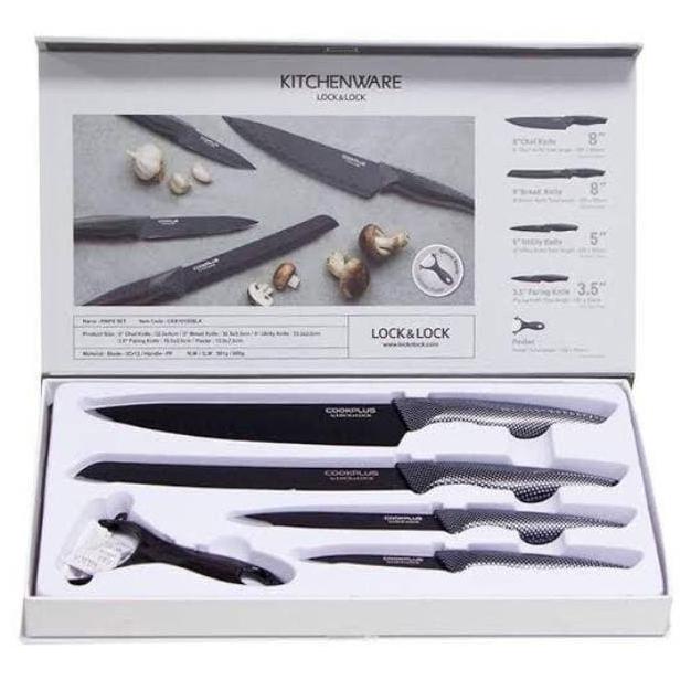 Kitchen Knive Set 5 Pcs Cookplus Lock&Lock Kitchenware Pisau Locknlock