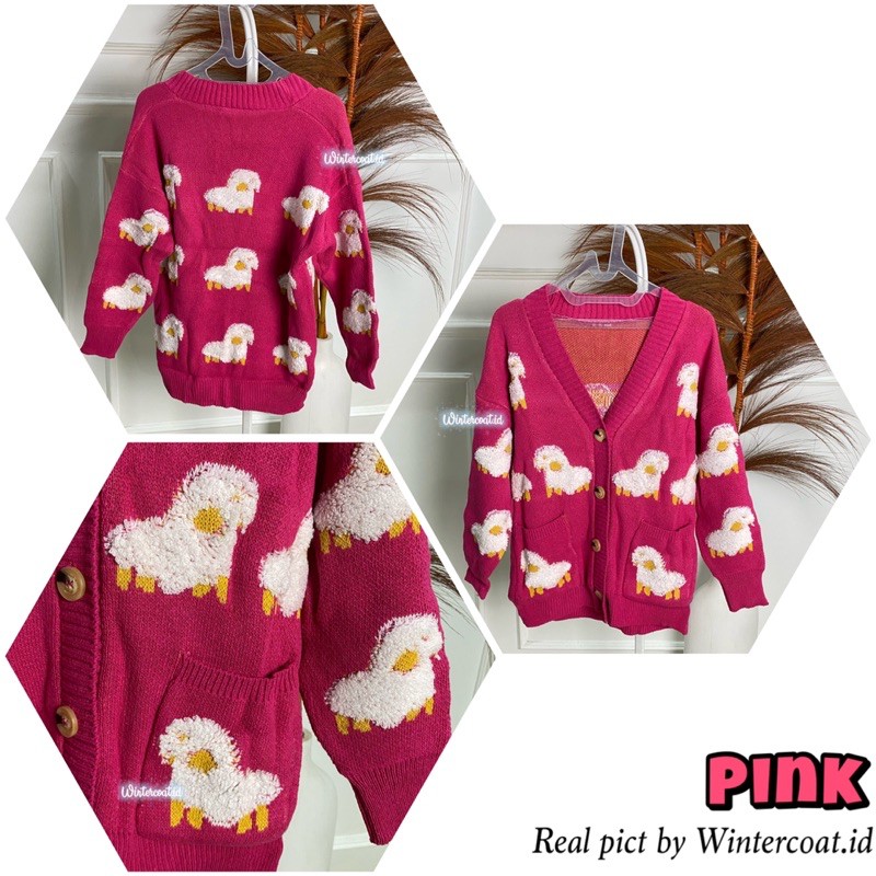 Cardigan wanita import korea domba oversized sheep kardigan jaket jacket cewek hangat gunung