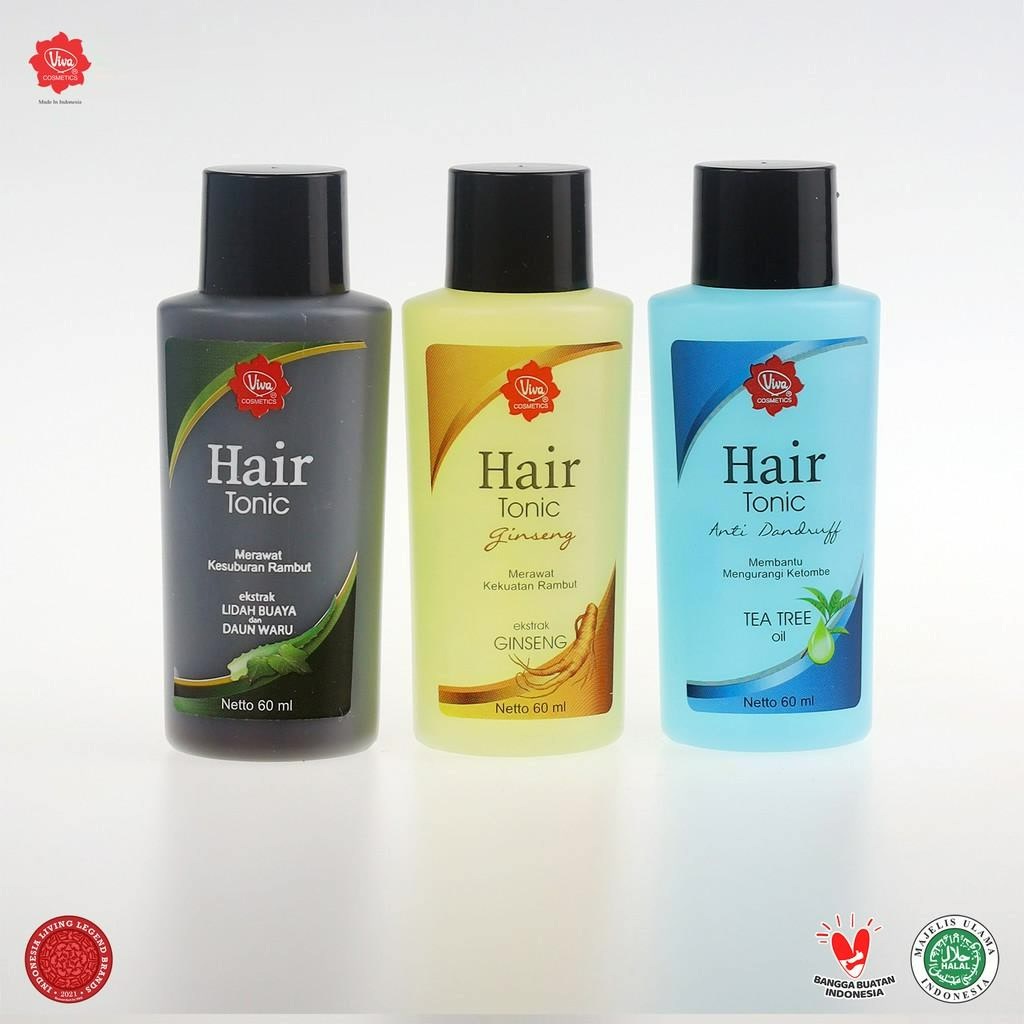 ★ BB ★ Viva Hair Tonic ekstrak Lidah Buaya &amp; Daun Waru - Anti Dandruf - Ginseng 60 ml