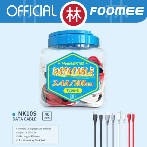 Foomee NK10S Data Cable Type-C Colorful - 1 Toples Isi 40 pcs